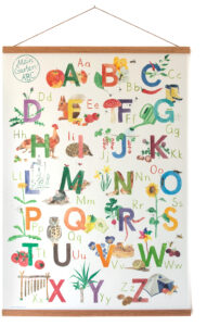 illustriertes ABC Poster zum Thema Garten für Vorschulkinder und Schulkinder