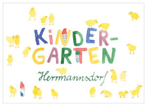 Kindergarten Herrmannsdorf, Wichtel, Küken, Illustration